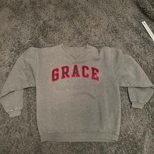 Gear For Sports Big Cotton Grace College Gray Crewneck Sweatshirt Large